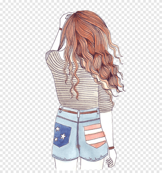 Девушка со спины рисунок