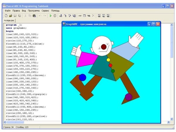 Программа на Паскаль рисунок