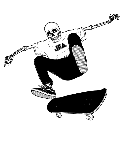 Наклейка на деку скейтборда