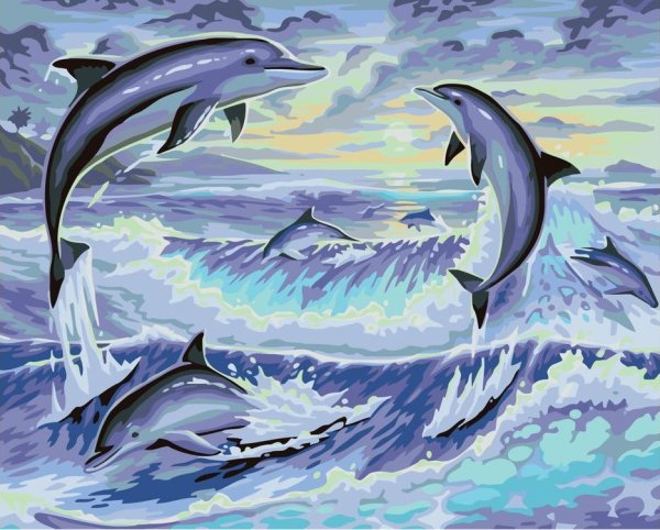Дельфины рисунок для детей для срисовки