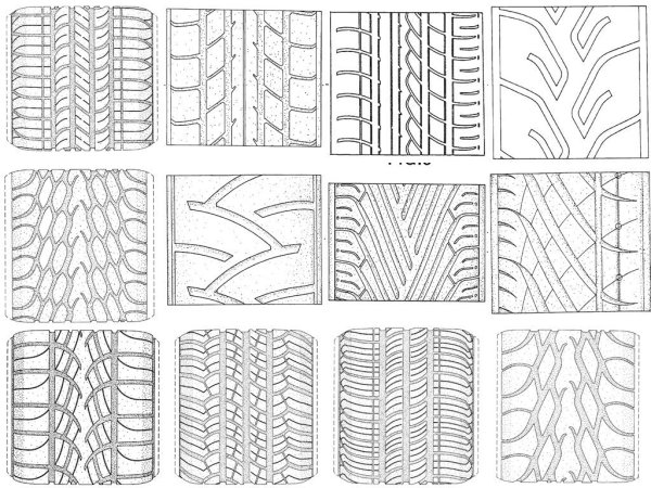 Текстура протектора шины грузовика