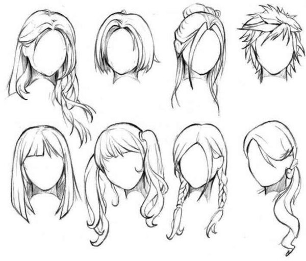 Аниме прически референс женские