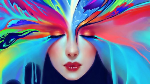 Женское лицо абстракция