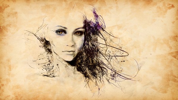 Абстракция лицо девушки