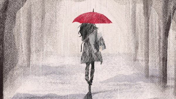 Человечек под дождем