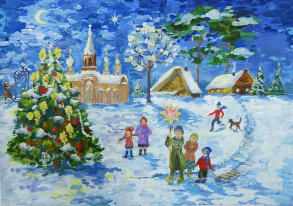 Рождество рисунок