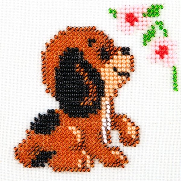 Вышивка крестом щенок