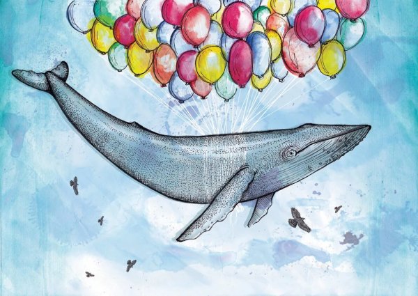 Рисунок кита для срисовки