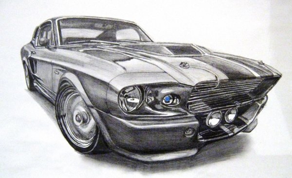 Рисунок машины карандашом