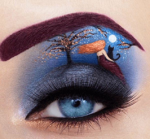 Необычный макияж глаз легкий