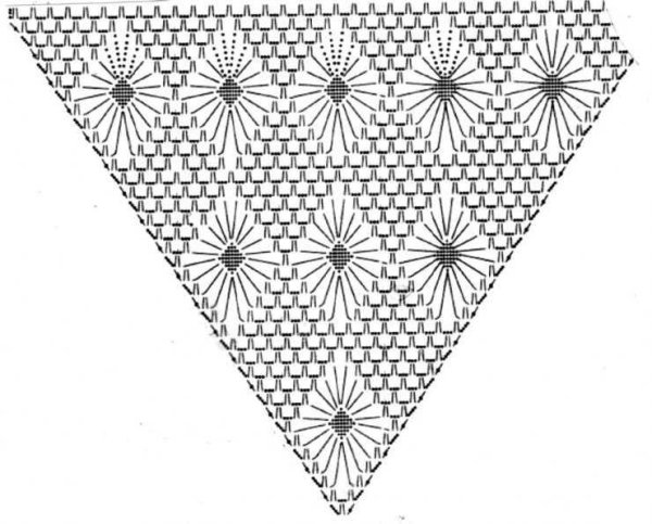 Шаль вязаная крючком узором паучки