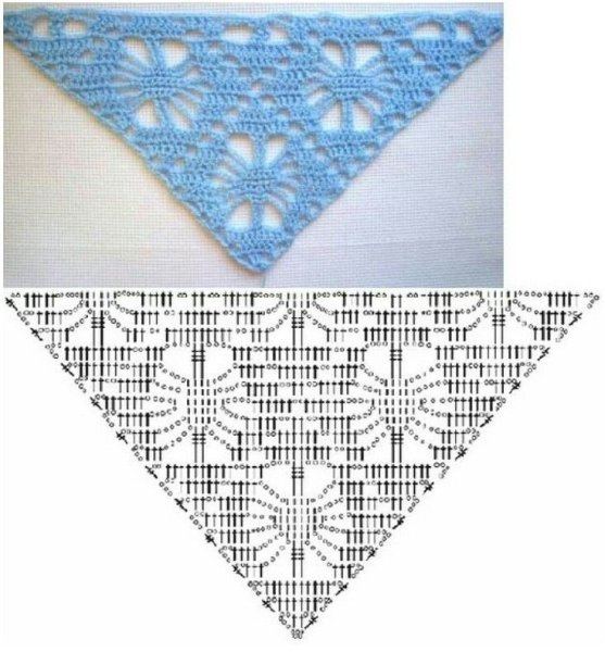 Шаль крючком узор паук