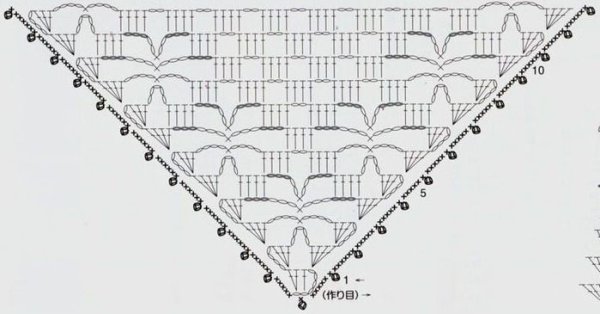 Шаль паучки крючком схема