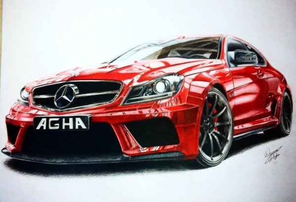 Mercedes-Benz c63 AMG рисованный