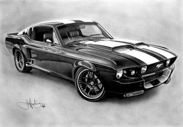Ford Mustang Shelby gt500 рисунки