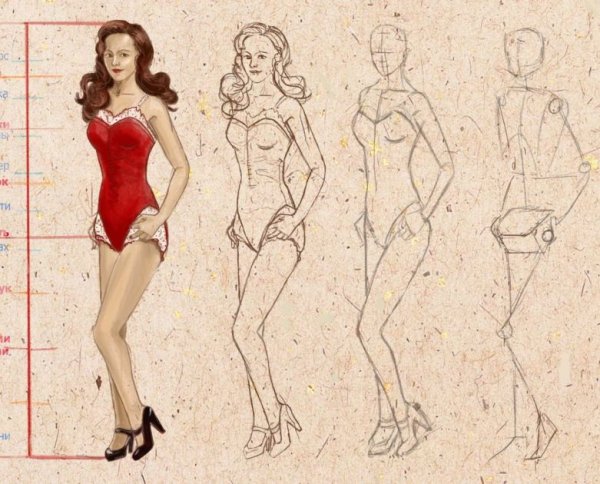 Контур тела девушки