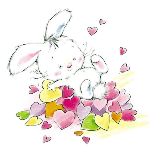 Зайчонок с цветами