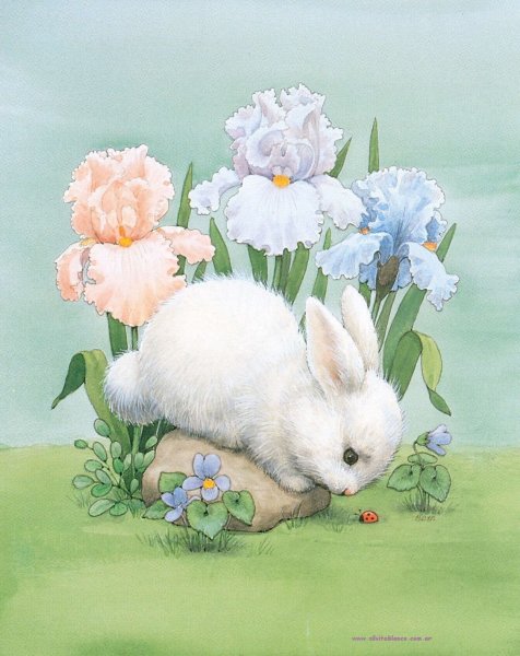 Вышивка зайчик