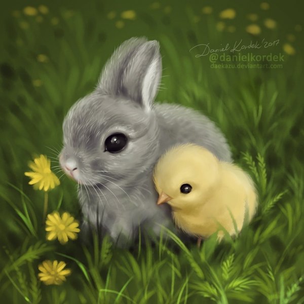 Зайчик с цветком