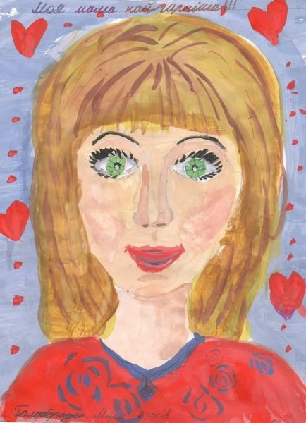 Портрет мамы и ребенка карандашом