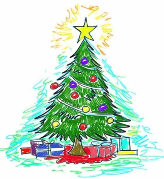 Елка раскраска