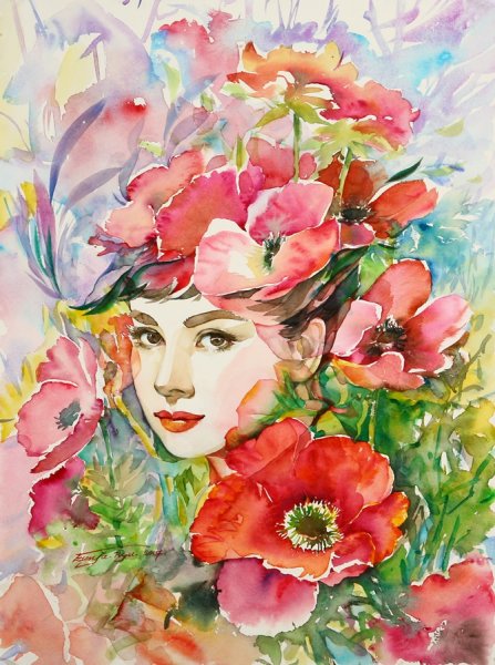 Акварели художницы Ryu Eunja