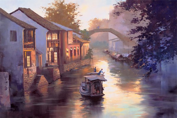 Художник Hong Leung пейзажи. Акварель.