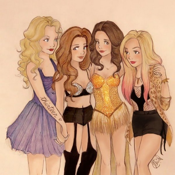 Четыре девушки мультяшные