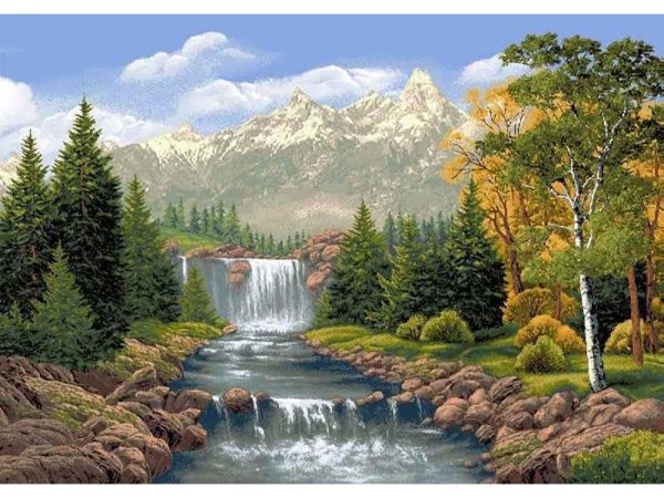 Алмазная мозаика водопад 40х50