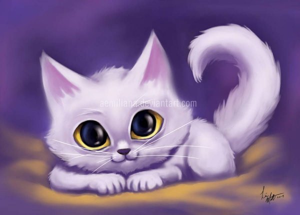 Милая кошечка мультяшная