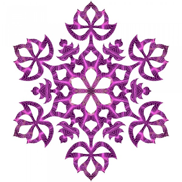 Снежинки цветные