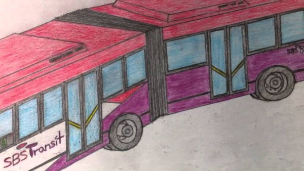 Рисуем автобус гармошка