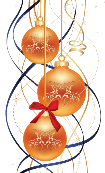 Новогодние шары на прозрачном фоне