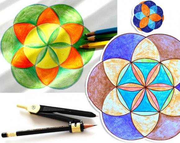 Орнамент с помощью циркуля