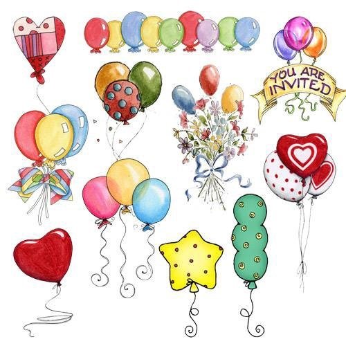 Вырезки для скрапбукинга с воздушными шарами