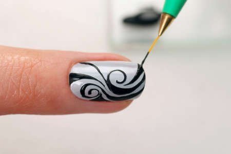 Легкие узоры для ногтей кисточкой