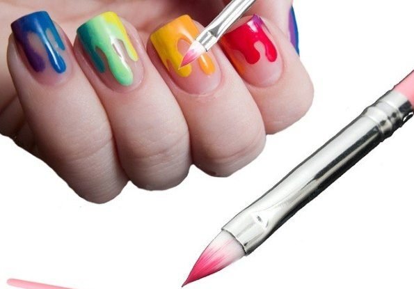 Лёгкие рисунки на ногтях кисточкой