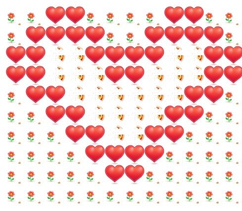 Сердечко из смайликов в ВК