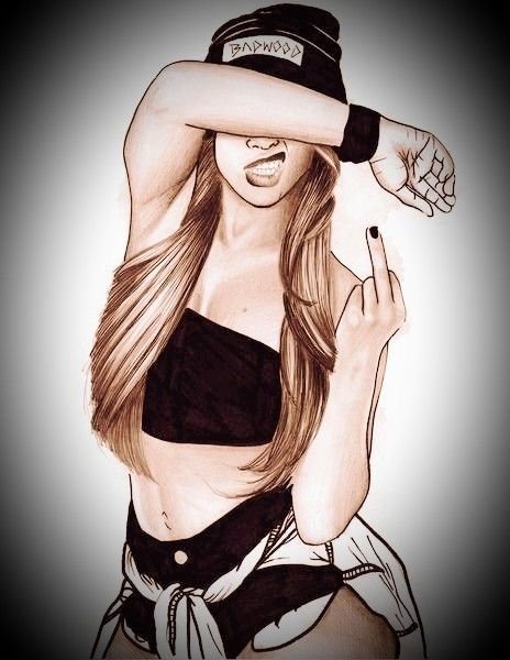 Дерзкая девушка рисунок