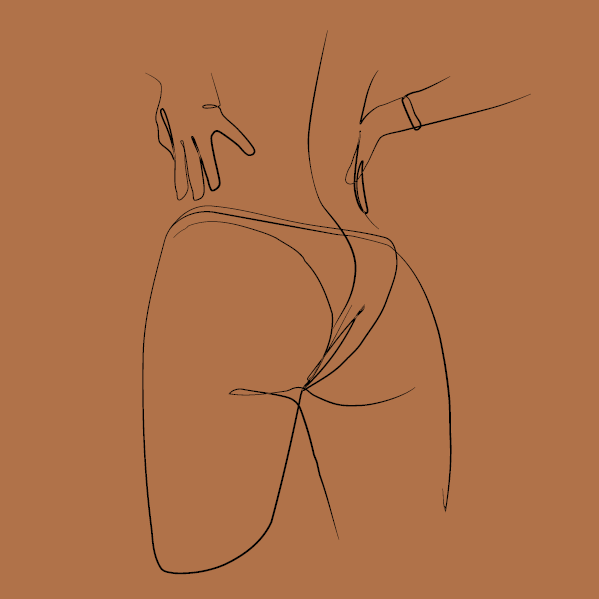 Женская задница без одежды нарисованная