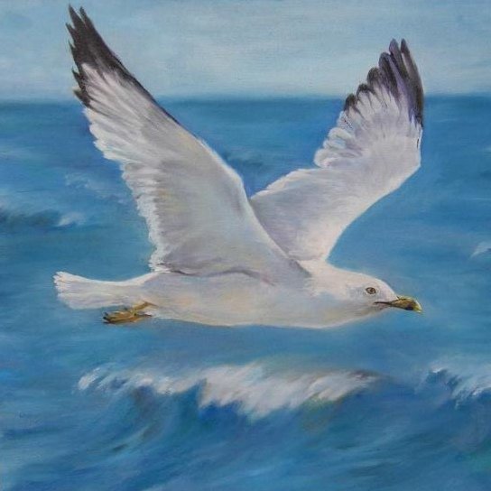 Чайки над морем живопись
