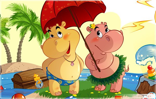 Бегемотик мультяшный