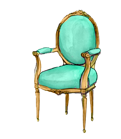 Кресло скетч акварелью
