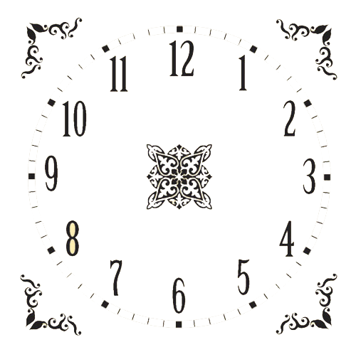 Циферблат часов без стрелок прямоугольный