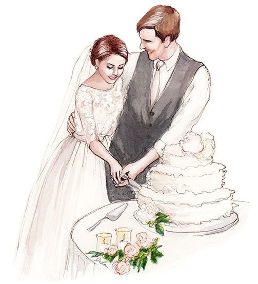 Молодожены рисунок карандашом