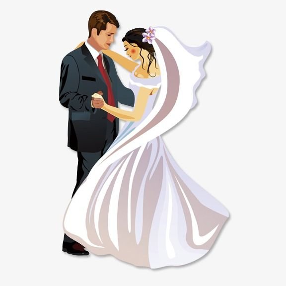 Жених и невеста на прозрачном фоне