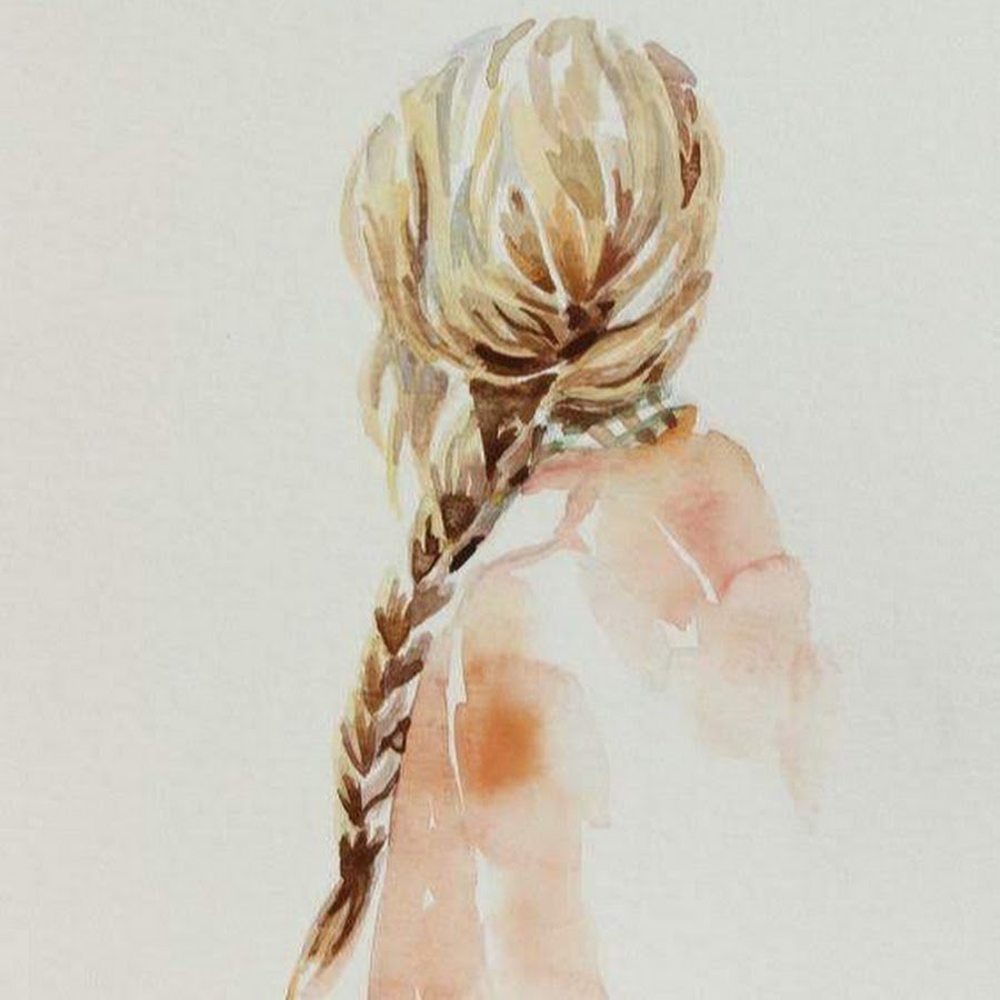 Картинка девушка нарисованная со спины. Блондинка арт. Девушка со спины рисунок. Девочка с косичками со спины. Красивый арт коса.