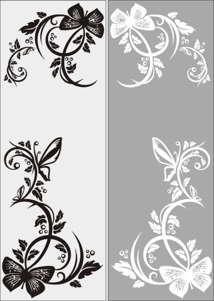 Пескоструй цветочный узор