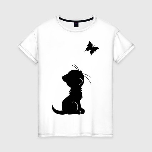 Принт на черной футболке