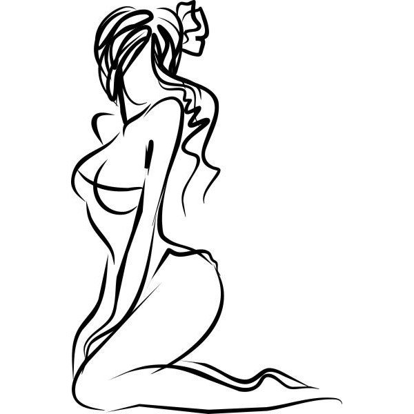 Силуэт девушки карандашом